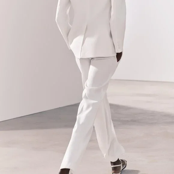Zara Suit, ZW Collection Tuxedo Jacket & Flared Pants, XS